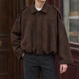 Marco Suede Bomber Jacket - Chocolate Brown