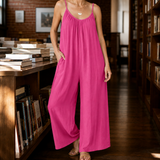 Caroline Wide Leg Jumpsuit - Rose Red