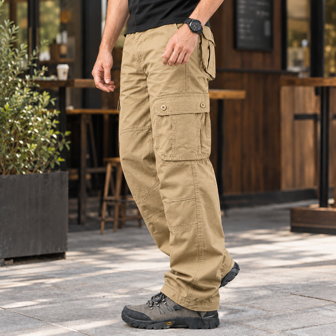 Marco Relaxed Cargo Pants - Khaki