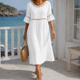Hallie-Jade Eyelet Midi Dress - White