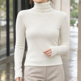 Apolline-Sage Slim Fit Turtleneck - White