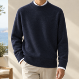 Blake Mock Neck Sweater - Navy Blue