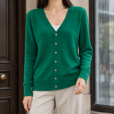 Stella-June V-Neck Cardigan - Emerald