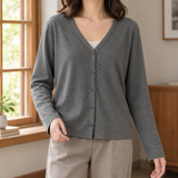 Hyacinth Button Front Jacket - High-grade Gray