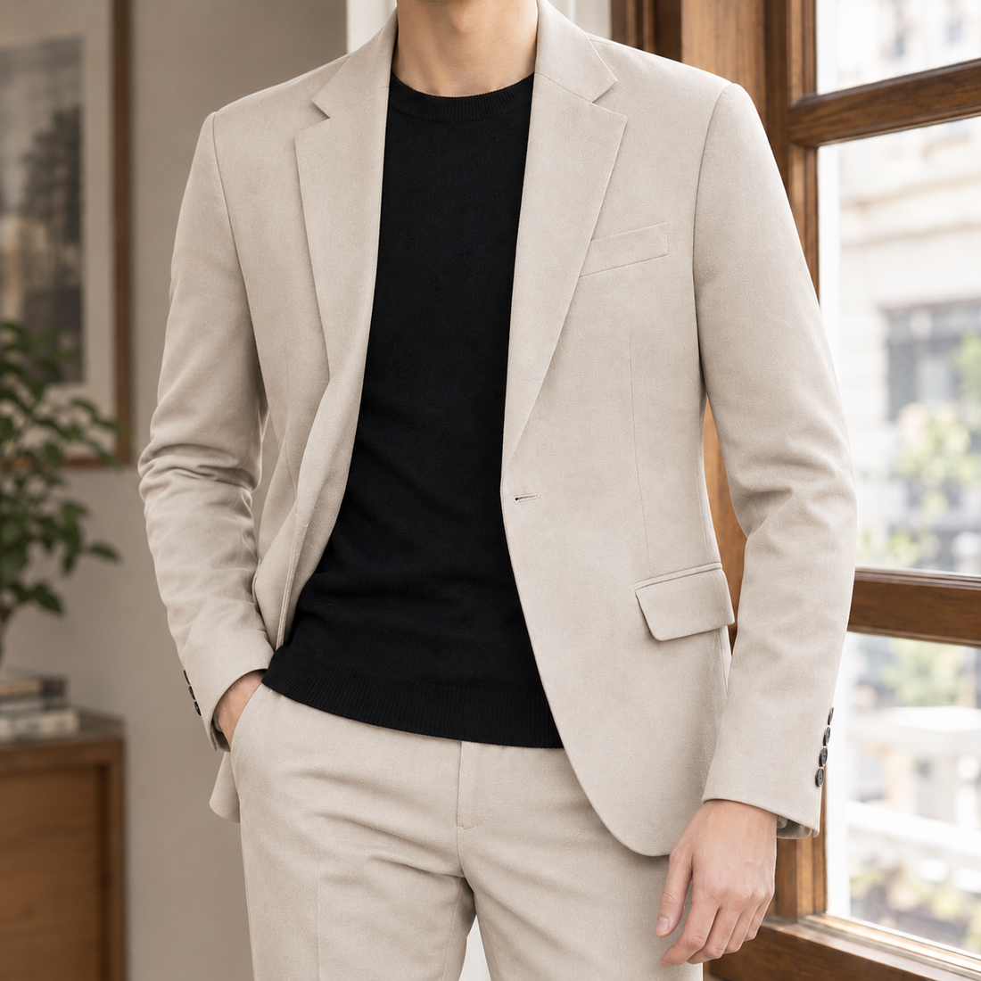 Ancel Slim Fit Blazer - Apricot Single West