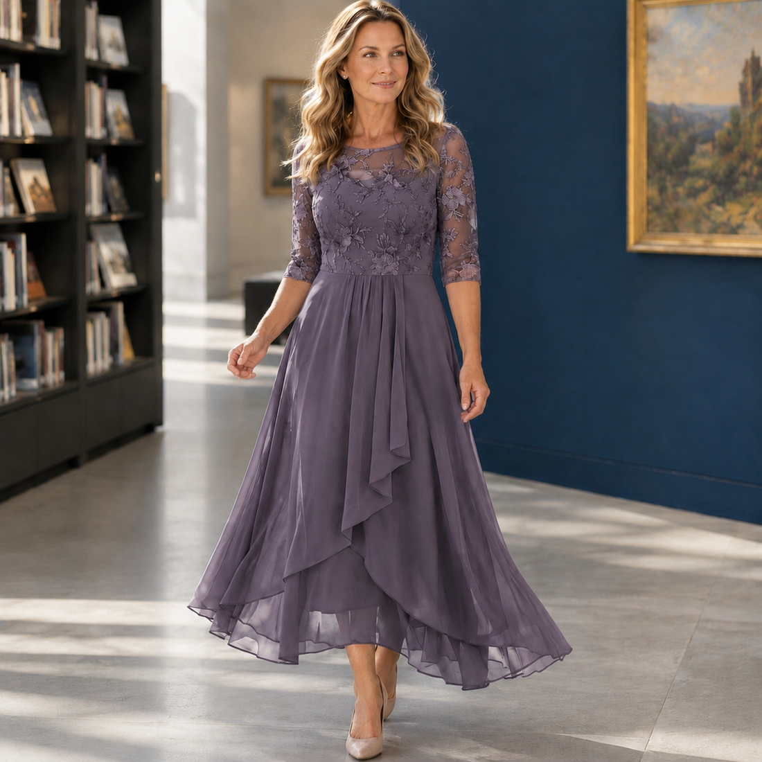 Mireille-Eve Asymmetric Dress - Purple