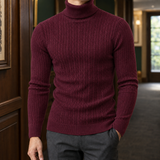 Dario Cable Knit Sweater - Wine Red