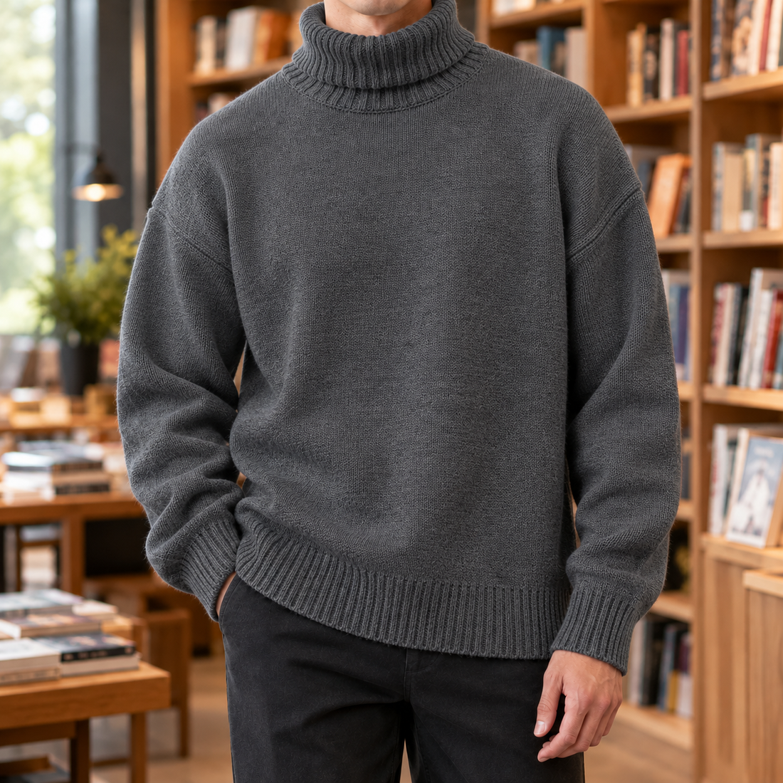 Marcel Turtleneck Sweater - Dark Gray