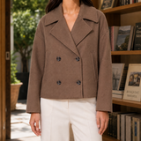 Valeria-Jane Cropped Blazer - Brown