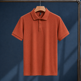 Ernest Ribbed Polo - Red Orange