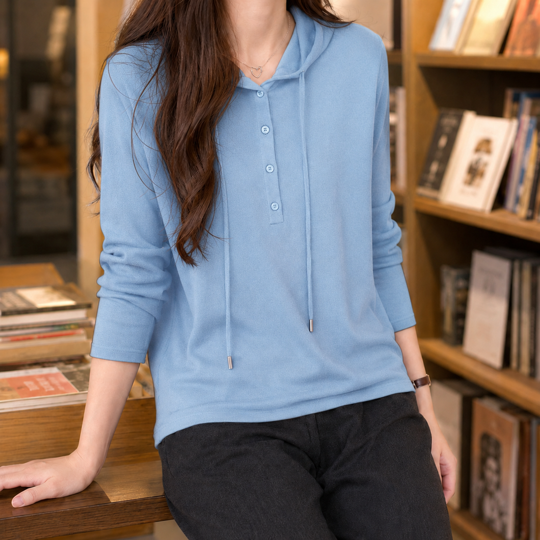 Aiglon Merino Hoodie - Blue