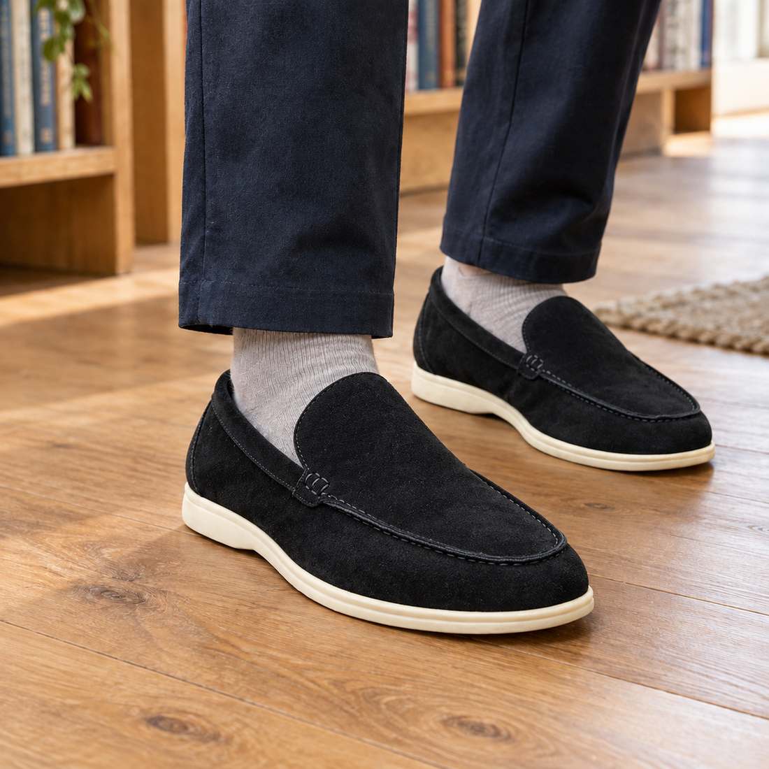 Sorrento-Arezzo Suede Loafers - Black