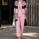 Ingrid-Belle Printed Pants Set - Pink