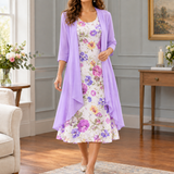 Helena-Rose Floral Dress Set - Light Purple