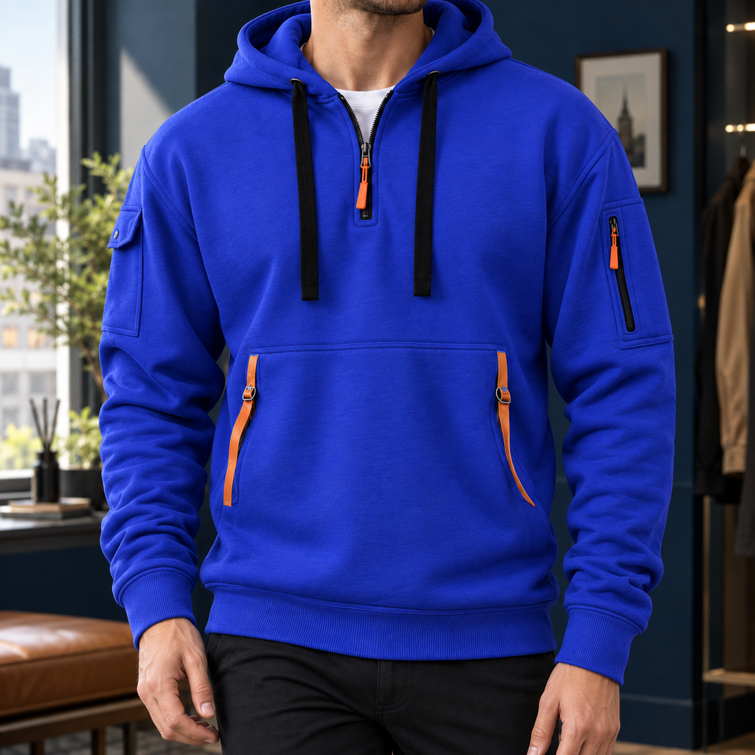 Lucian Utility Hoodie - Blue