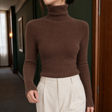 Ophelia-Lane Turtleneck Sweater - Brown