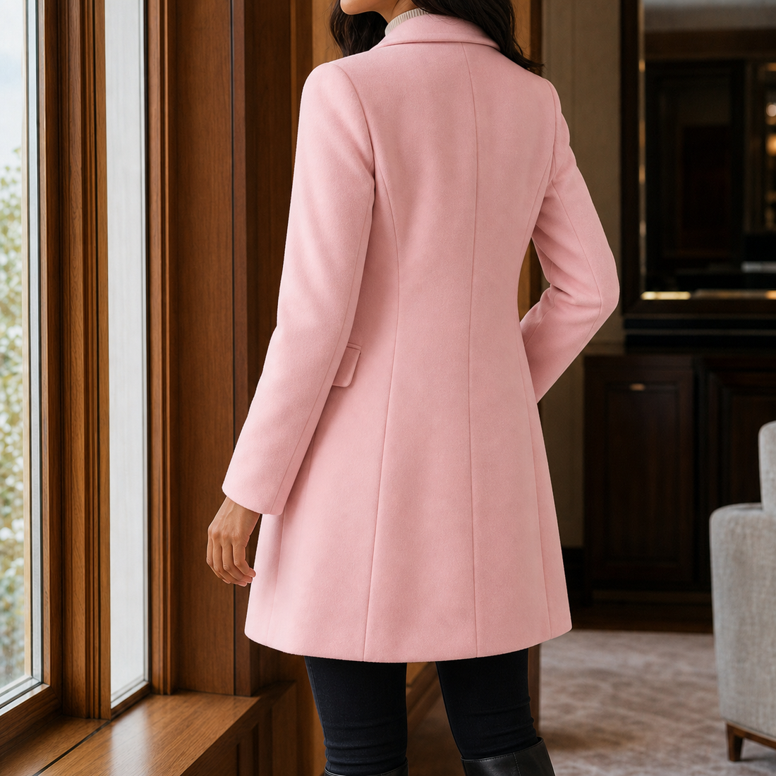 Valencia Tailored Coat - Light pink