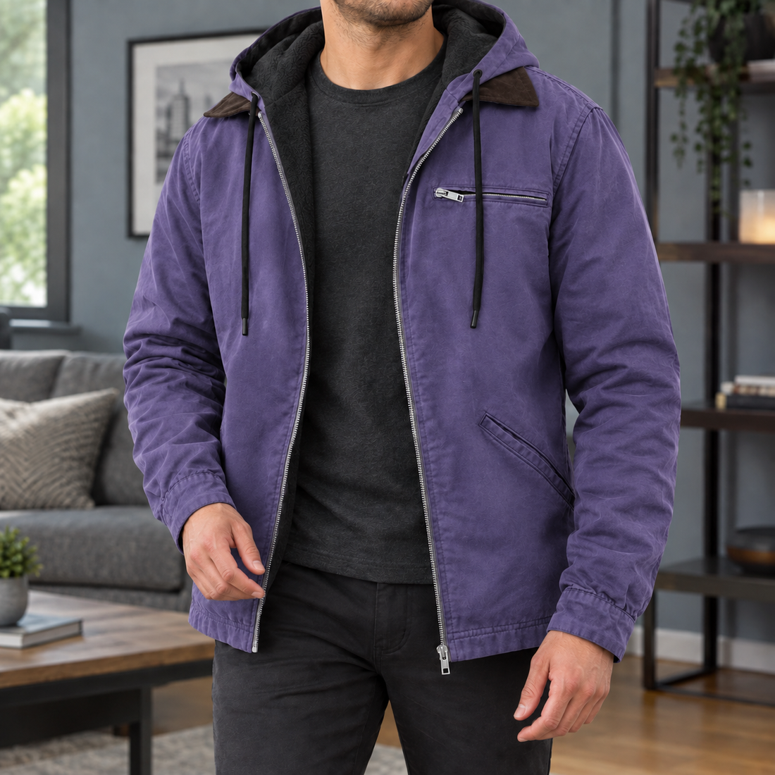 Florian Hooded Jacket - Purple