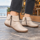 Farina-Torino Zip Ankle Boots - Off White