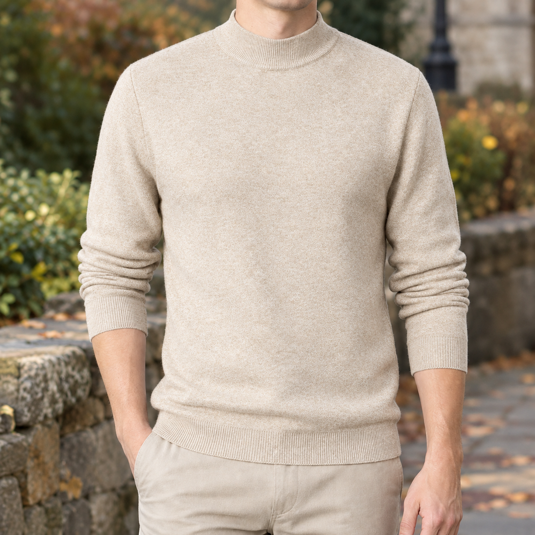Blake Mock Neck Sweater - Camel