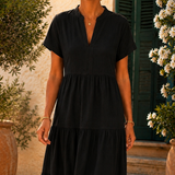 Isabella-Jane Tiered Maxi Dress - Black