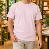 Silvain Relaxed T-Shirt - Peach Blossom Powder-collarless Label