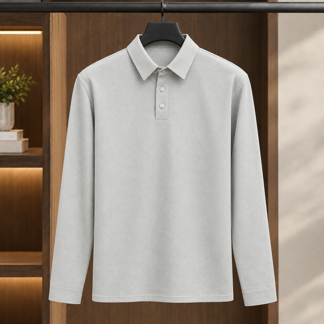 Dorian Collared Polo - Light Gray