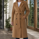 Adele-Grace Belted Overcoat - Khaki