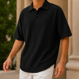 Samson Waffle Polo - Black