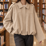 Clemence-Marie Suede Bomber Jacket - Khaki