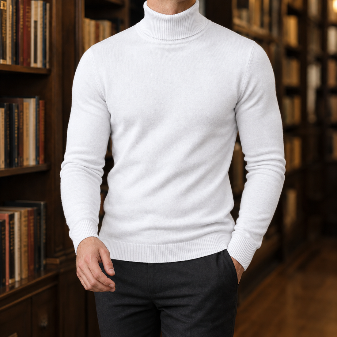Knox Turtleneck Sweater - White