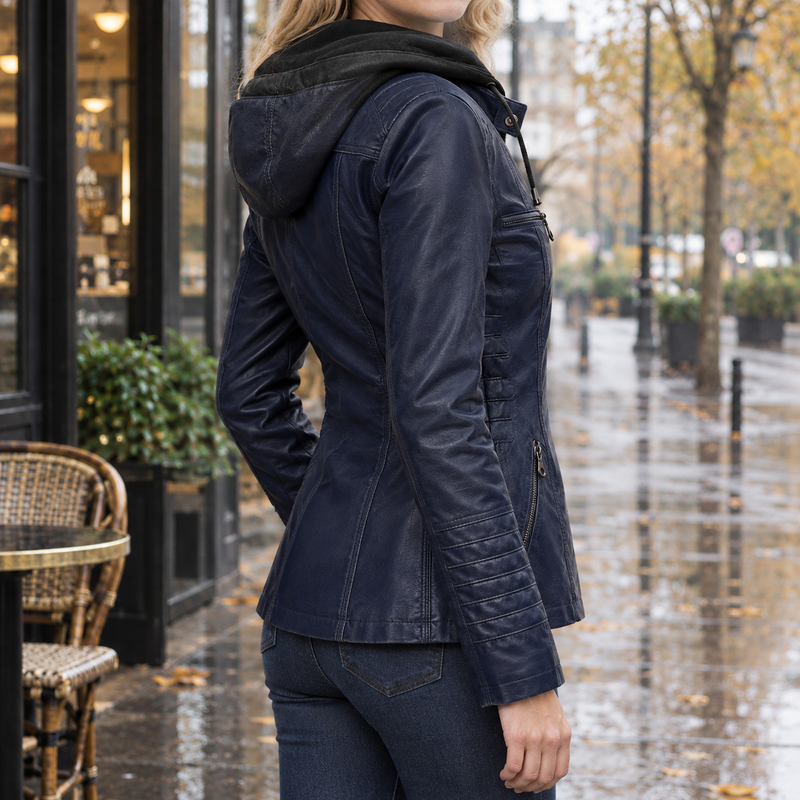 Maxine-Jade Hooded Jacket - Dark Blue
