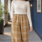 Sylvaine-Jane Straight Leg Pants - Plaid Yellow