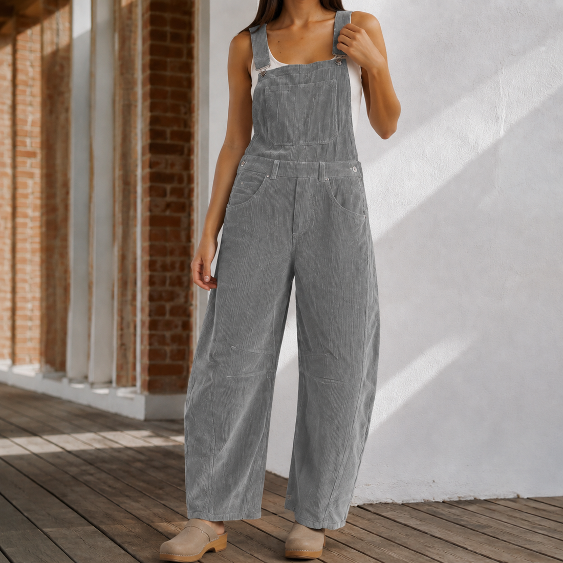Antonia Wide Leg Jumpsuit - Gray