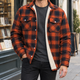 Dario Plaid Lined Jacket - Orange Plaid