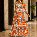 Bianca Tiered Maxi Dress - Orange