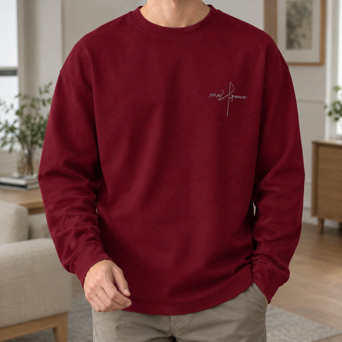 Mason Crew Neck T-Shirt - T- -burgundy