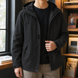 Florian Hooded Jacket - Black Windbreaker