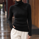 Florentine-Louise Ribbed Turtleneck - Black