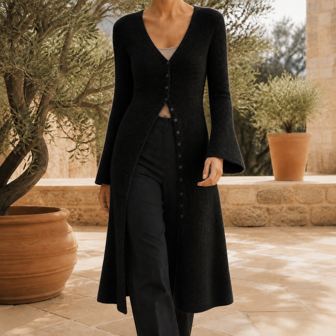 Alba-Faye V Neck Sweater - Black