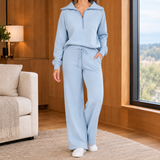 Fernanda-Sage Wide-Leg Set - Sky Blue