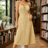 Thomasina Floral Midi Dress - Yellow