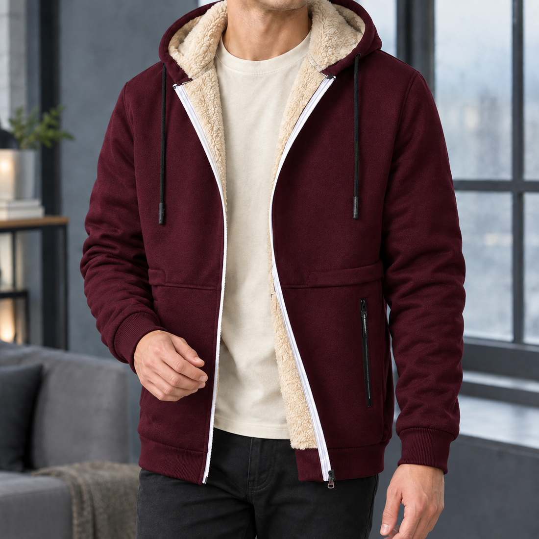 Valentin Hooded Hoodie - Burgundy