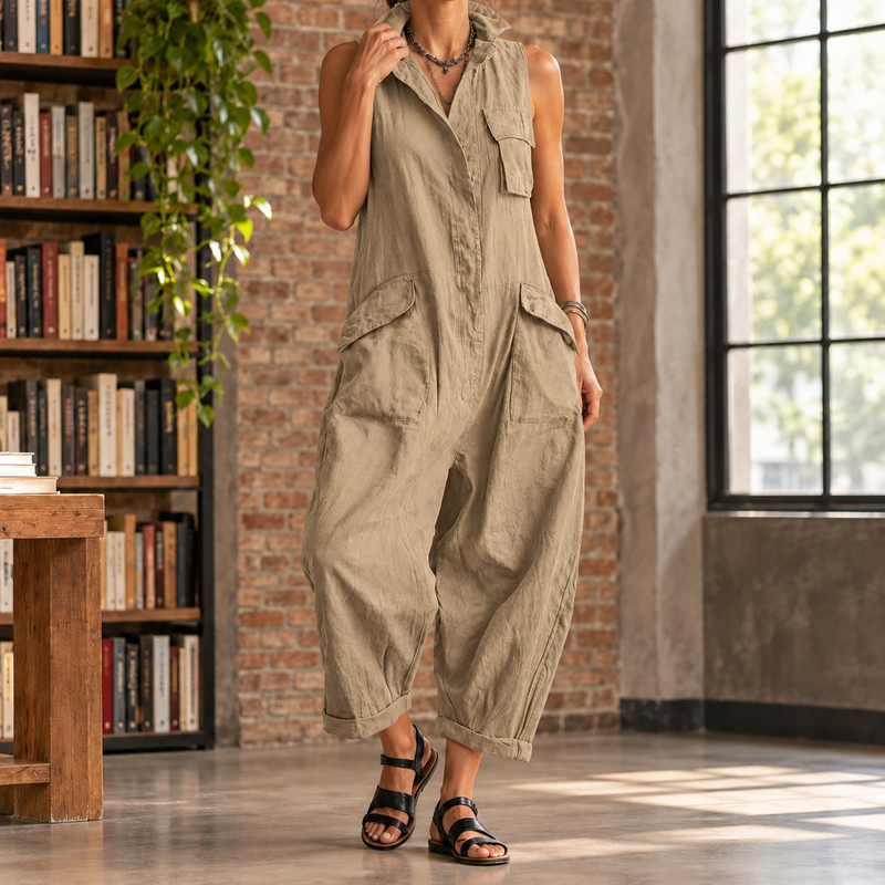 Shannon-Jade Utility Jumpsuit - Khaki
