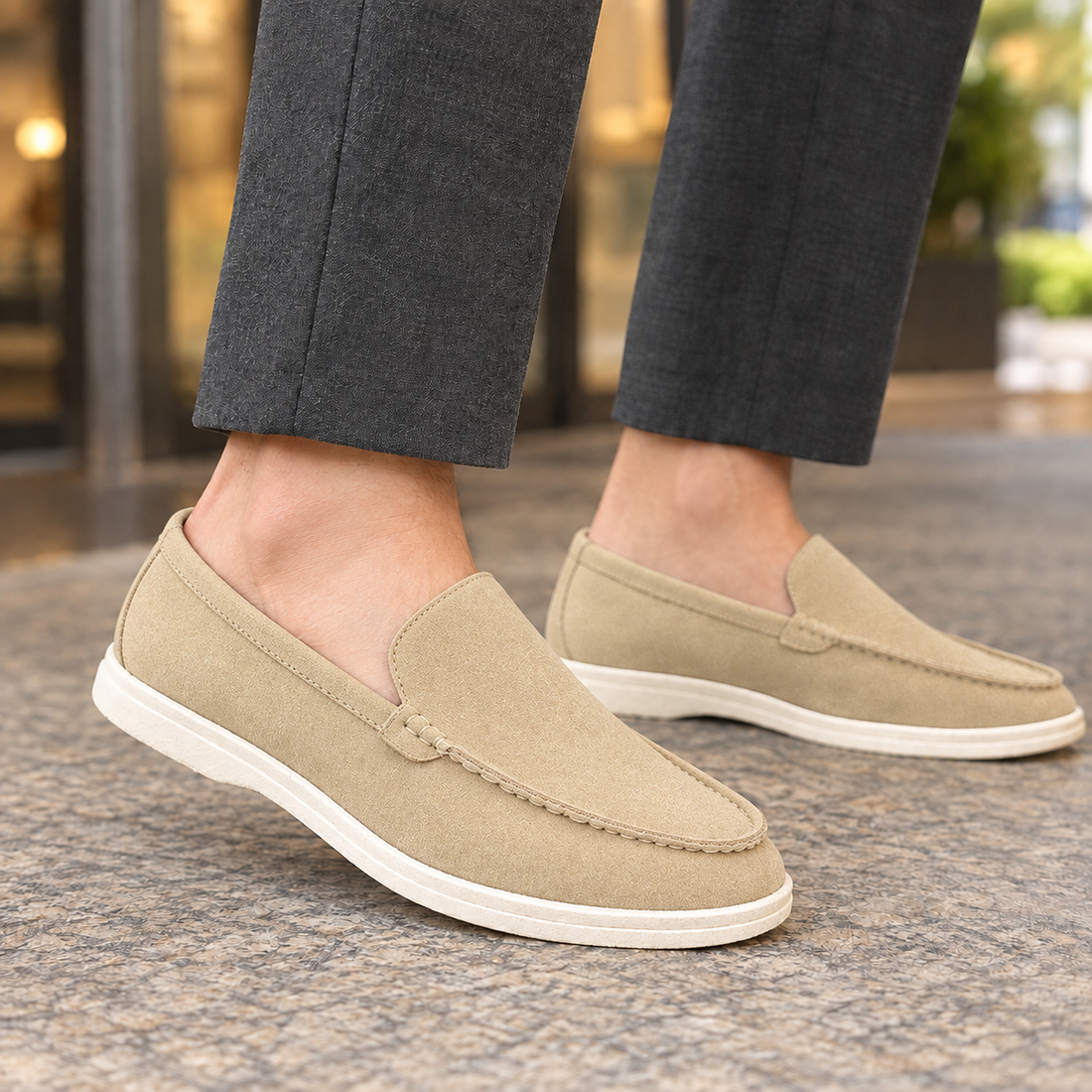 Bassano Slip-On Loafers - Beige