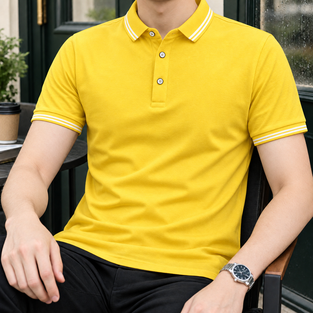 Marcus Relaxed Polo - Yellow Solid