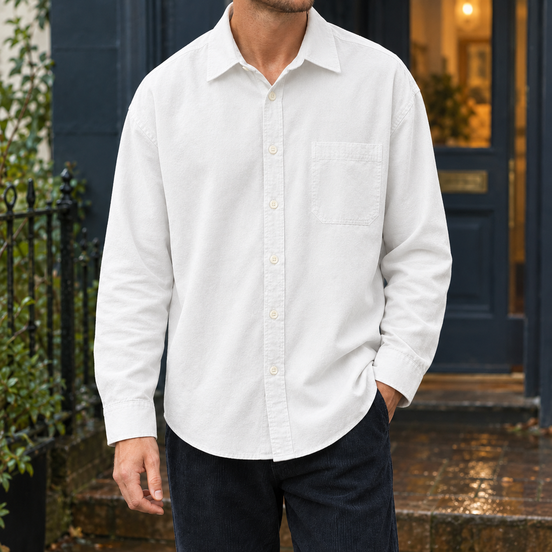 Oliver Pocket Shirt - Milky White