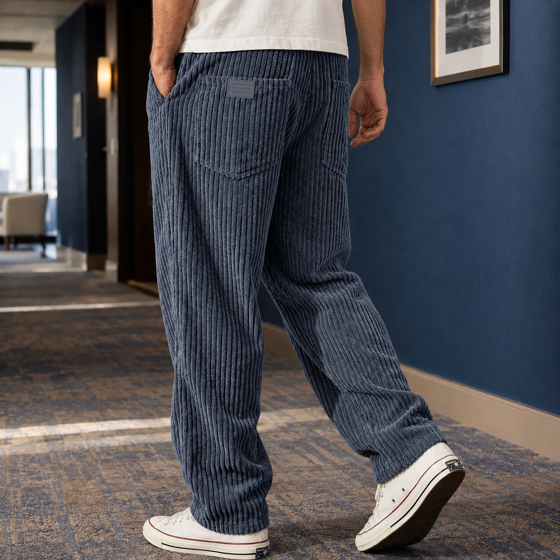 Dorian Relaxed Pants - Navy Blue