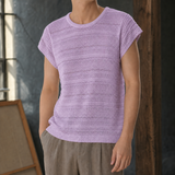 Nico Openwork Knit Top - Purple