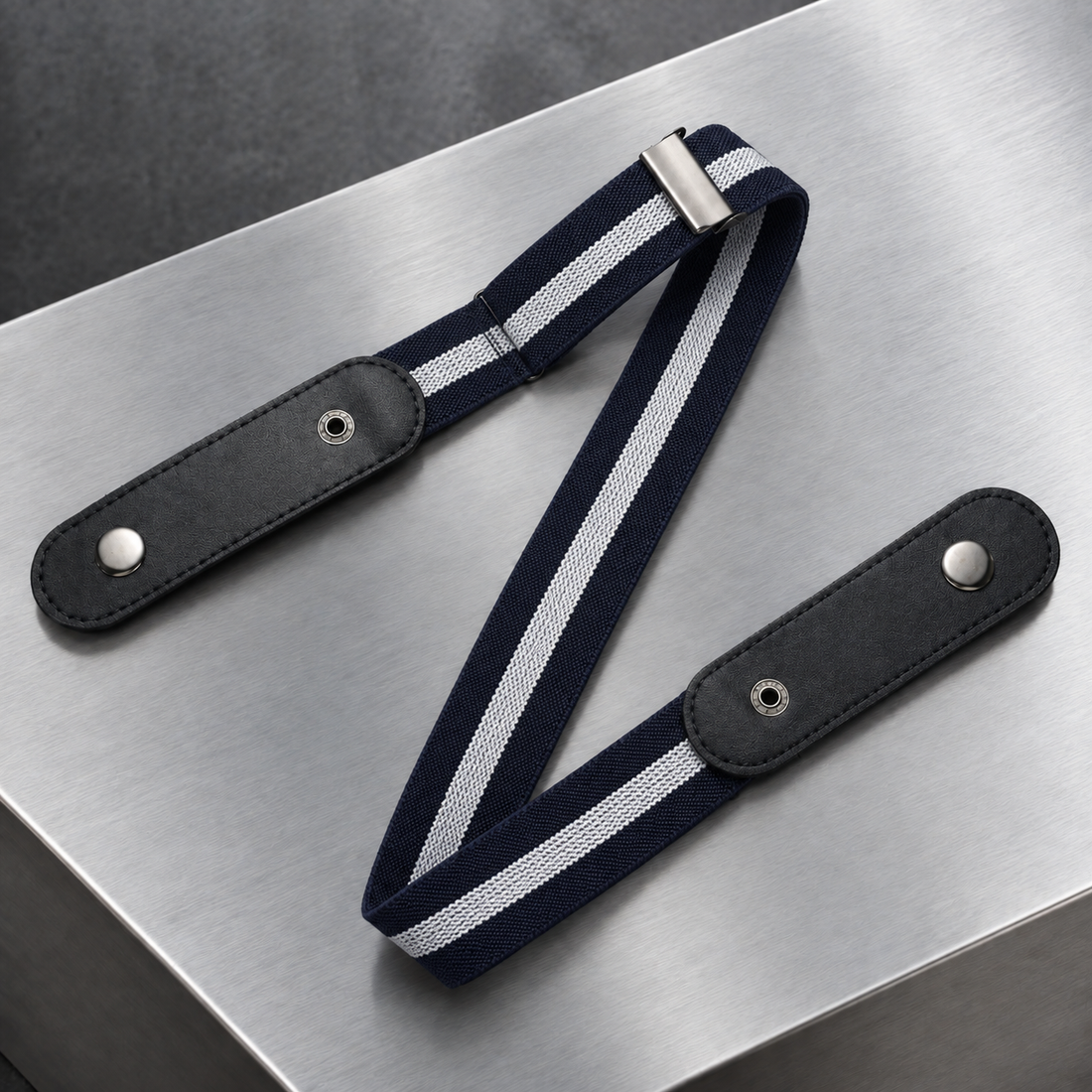 Isernia Elastic Belt - Navy Stripe
